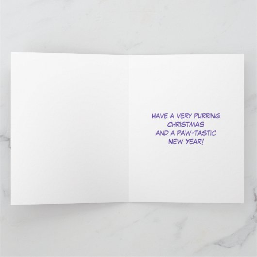 Dreamy Ginger Kitten in Weihnachtsmannmütze Wasser Karte (Innenseite)