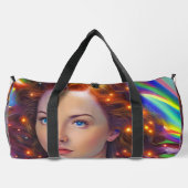 Dreamy Girl mit Rainbow Lights Duffle Bag (Rückseite)