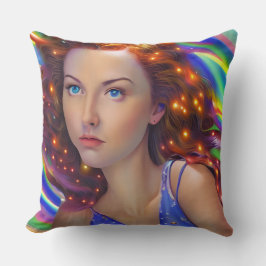 Dreamy Girl mit Rainbow Lights Kissen