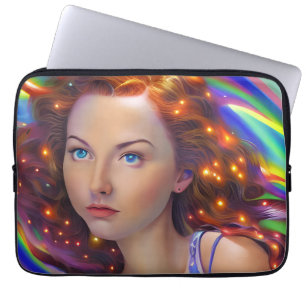 Dreamy Girl mit Rainbow Lights Laptopschutzhülle