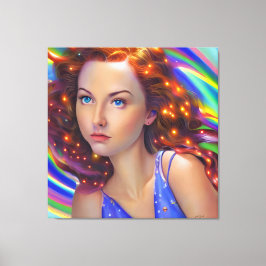 Dreamy Girl mit Rainbow Lights Leinwanddruck