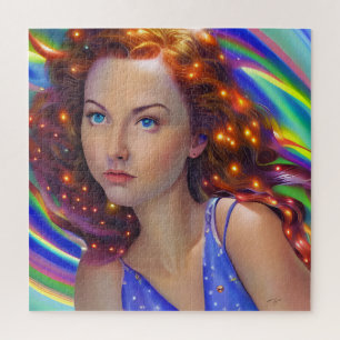 Dreamy Girl mit Rainbow Lights Puzzle