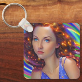 Dreamy Girl mit Rainbow Lights Schlüsselanhänger (Vorderseite)
