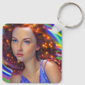 Dreamy Girl mit Rainbow Lights Schlüsselanhänger (Rückseite)
