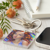 Dreamy Girl mit Rainbow Lights Schlüsselanhänger (Vorderseite rechts)