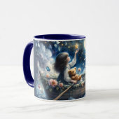 Dreamy Girl Rowing Boat Moonlit Fantasy Scene Tasse (Vorderseite Links)