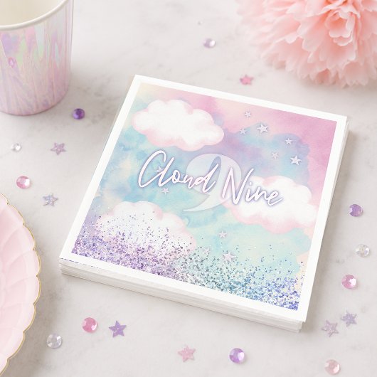 Dreamy Girly on Cloud 9. Geburtstag Serviette