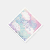Dreamy Girly on Cloud 9. Geburtstag Serviette (Ecke)
