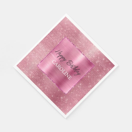 Dreamy Glitzy Girly Pink Sparkle Serviette (Ecke)