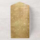 Dreamy Glitzy Gold Sparkle Wedding All In One Einladung (Außenbereich)