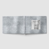 Dreamy Glitzy Silver Glam Sparkle Wedding Gästebuch (Voll)