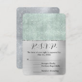 Dreamy Glitzy Silver Mint Sparkle Wedding RSVP (Vorne/Hinten)