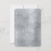 Dreamy Glitzy Silver Mint Sparkle Wedding RSVP Karte (Rückseite)