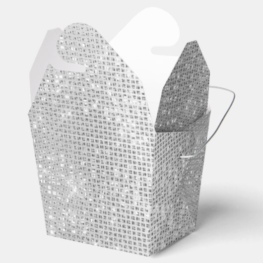 Dreamy Glitzy Silver Sparkle Geschenkschachtel (Geöffnet)