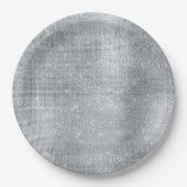 Dreamy Glitzy Silver Sparkle Pappteller (Vorderseite)