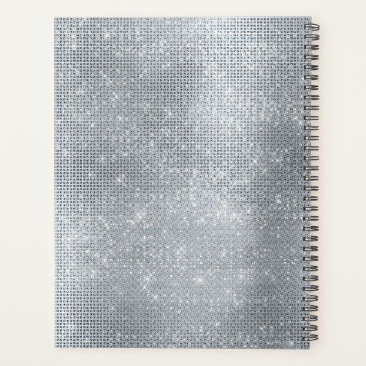 Dreamy Glitzy Silver Sparkle Planer (Rückseite)