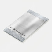 Dreamy Glitzy Silver Sparkle Post-it Klebezettel (angewinkelt)