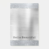 Dreamy Glitzy Silver Sparkle Post-it Klebezettel (Vorderseite)