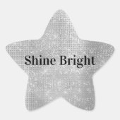 Dreamy Glitzy Silver Sparkle Stern-Aufkleber (Vorderseite)