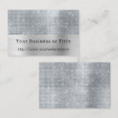 Dreamy Glitzy Silver Sparkle Visitenkarte (Vorne/Hinten)