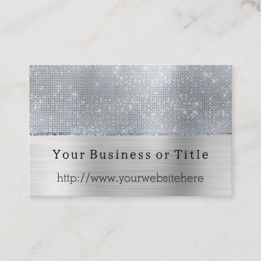 Dreamy Glitzy Silver Sparkle Visitenkarte (Vorderseite)