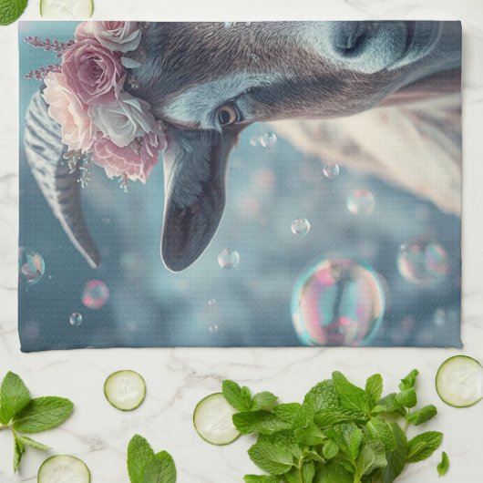 Dreamy Goat Art Geschirrtuch (Gefaltet)