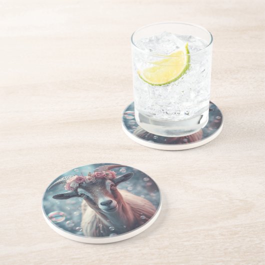 Dreamy Goat Art Getränkeuntersetzer (Seite)