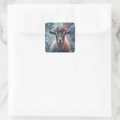 Dreamy Goat Art Quadratischer Aufkleber (Tasche)