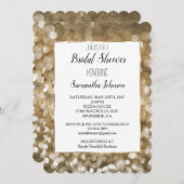 Dreamy Gold Bokeh Brautparty Einladung (Vorne/Hinten)