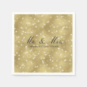 Dreamy Gold Bokeh Confetti Mr. and Mrs Wedding Serviette (Vorderseite)
