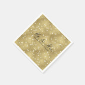 Dreamy Gold Bokeh Confetti Mr. and Mrs Wedding Serviette (Ecke)