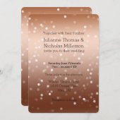 Dreamy Gold Bronze and White Bokeh Wedding Einladung (Vorne/Hinten)