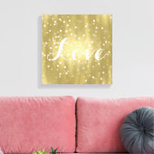 Dreamy Gold und White Confetti Bokeh Liebe Leinwanddruck (Insitu (Wohnzimmer))