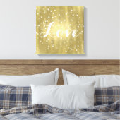 Dreamy Gold und White Confetti Bokeh Liebe Leinwanddruck (Insitu (Schlafzimmer))