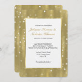 Dreamy Gold und White Confetti Bokeh Wedding Einladung (Vorne/Hinten)
