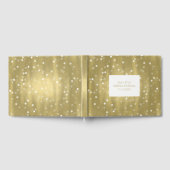 Dreamy Gold und White Confetti Bokeh Wedding Gästebuch (Voll)