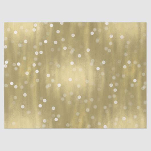 Dreamy Gold und White Confetti Bokeh Wedding Seidenpapier (Vorderseite)