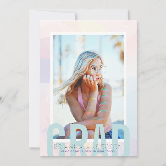 Dreamy Gradient Blur Foto Abschluss Ankündigung (Vorderseite)