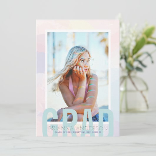 Dreamy Gradient Blur Foto Abschluss Ankündigung (Stehend Vorderseite)