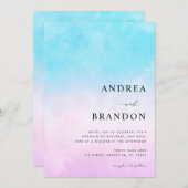 Dreamy Gradient Clouds QR-Code in einer Hochzeit Einladung (Vorne/Hinten)