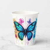Dreamy Gradient Wings: Ein Schmetterling in Pastel Pappbecher (Rückseite)