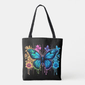 Dreamy Gradient Wings: Ein Schmetterling in Pastel Tasche (Rückseite)