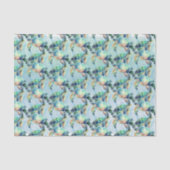 Dreamy Green and Blue Sea Turtles and Seetang Seidenpapier (Vorderseite)