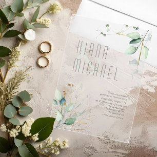 Dreamy Green Wedding Green/Blue ID817 Acryleinladungen