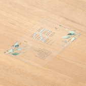 Dreamy Green Wedding Green/Blue ID817 Acryleinladungen (Ablage )