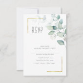 Dreamy Green Wedding Green/Blue ID817 RSVP Karte (Vorderseite)