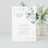 Dreamy Green Wedding Green/Blue ID817 RSVP Karte (Stehend Vorderseite)