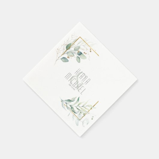 Dreamy Green Wedding V2 Green/Blue ID817 Serviette (Ecke)