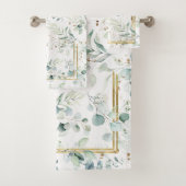 Dreamy Greenery Muster Green/Gold ID817 Badhandtuch Set (Insitu)