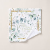 Dreamy Greenery Muster Green/Gold ID817 Badhandtuch Set (Waschlappen)